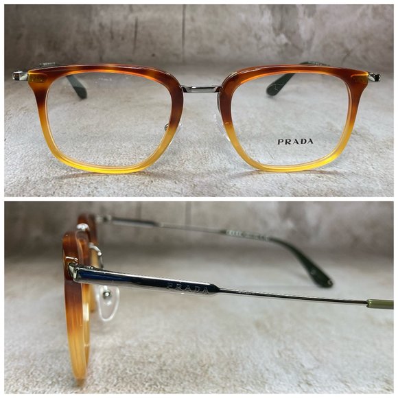 Prada Accessories - Prada Square Havana Brown Yellow Eyeglasses Glasses Frames NWOT